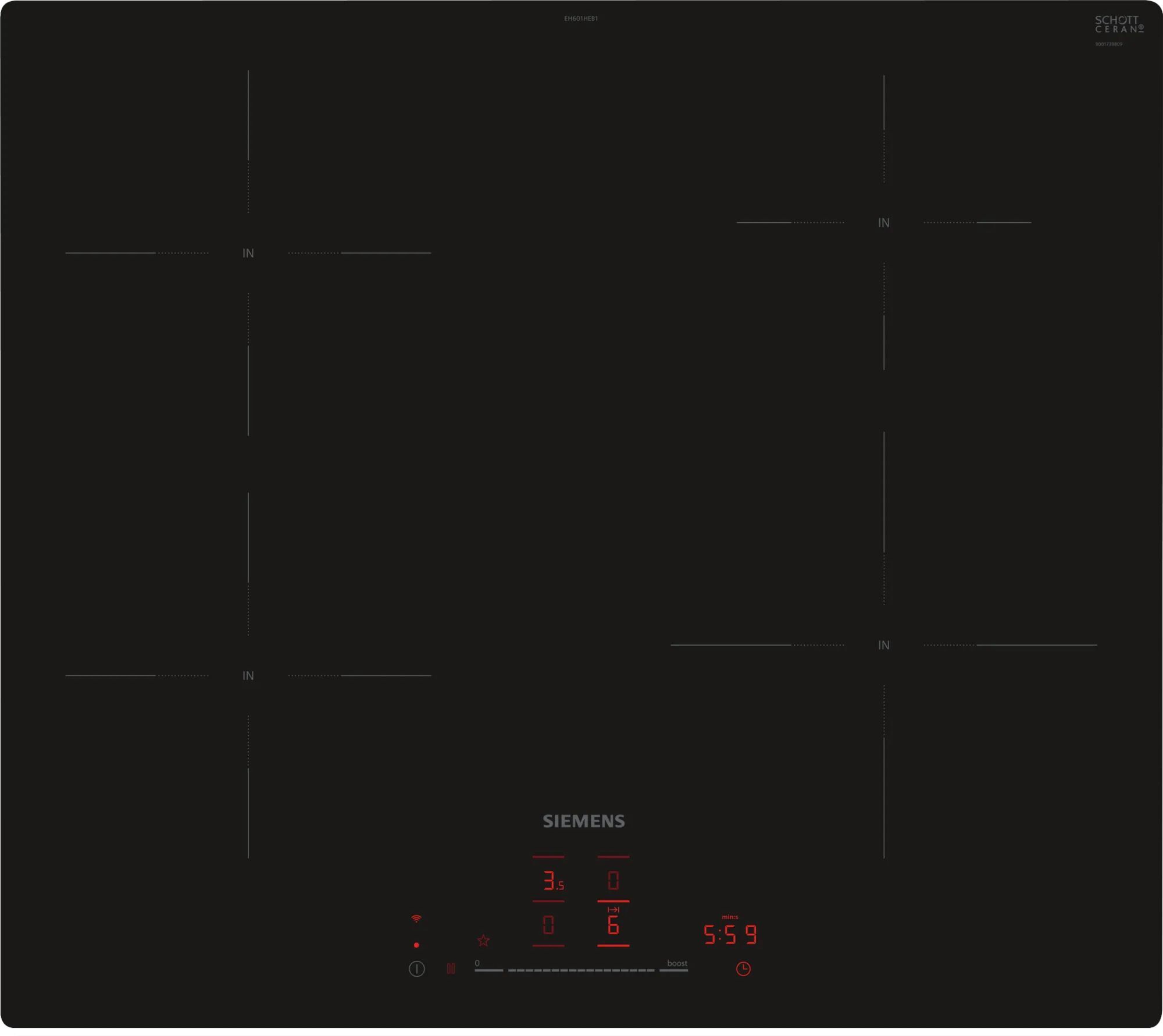 Siemens EH601HEB1E Induction Hob - Bl